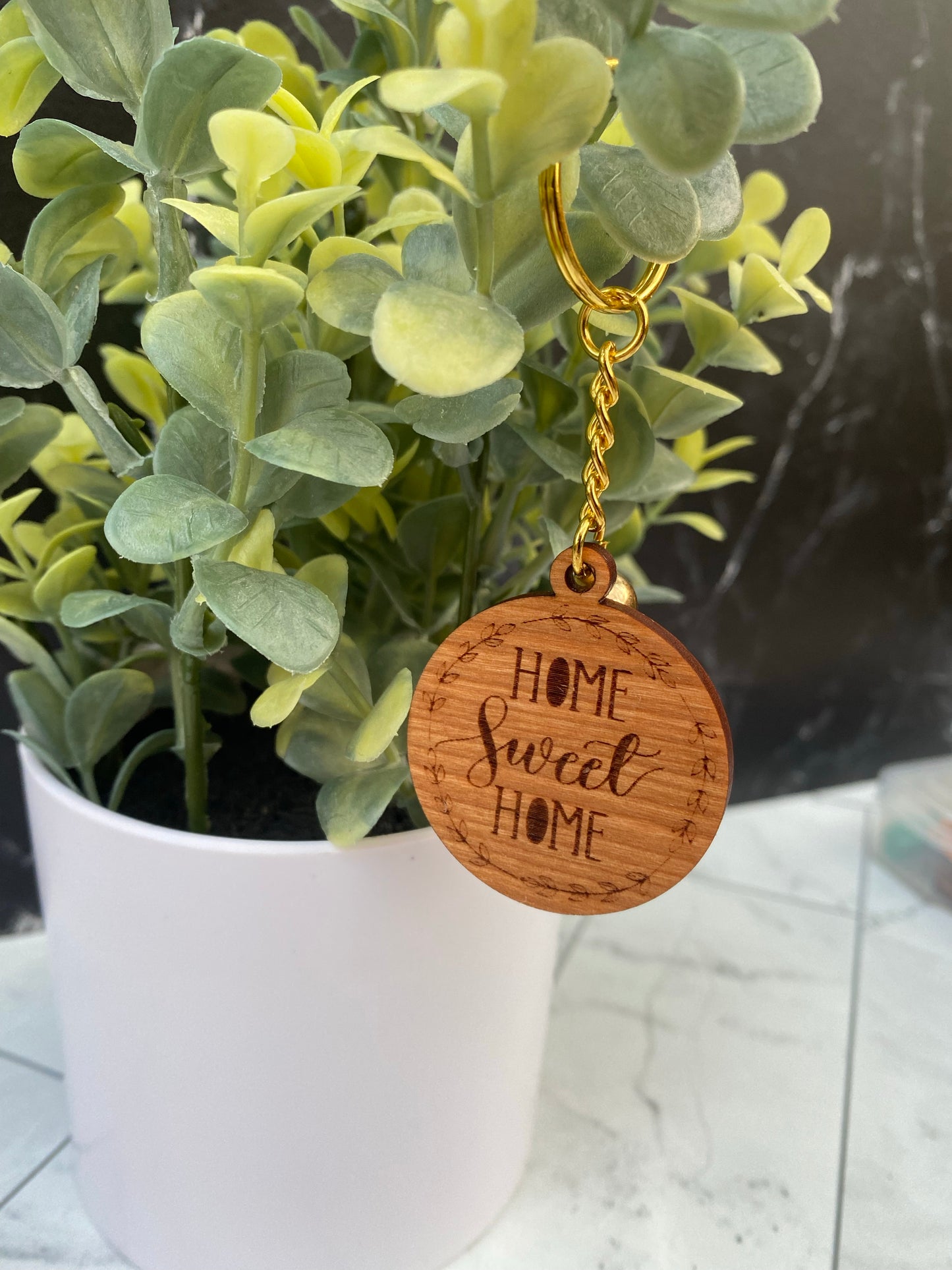 Our Home Wooden Keychain